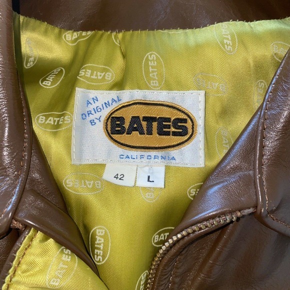 Bates Leather Motorcycle Jacket Size 42 - Picture 10 of 13